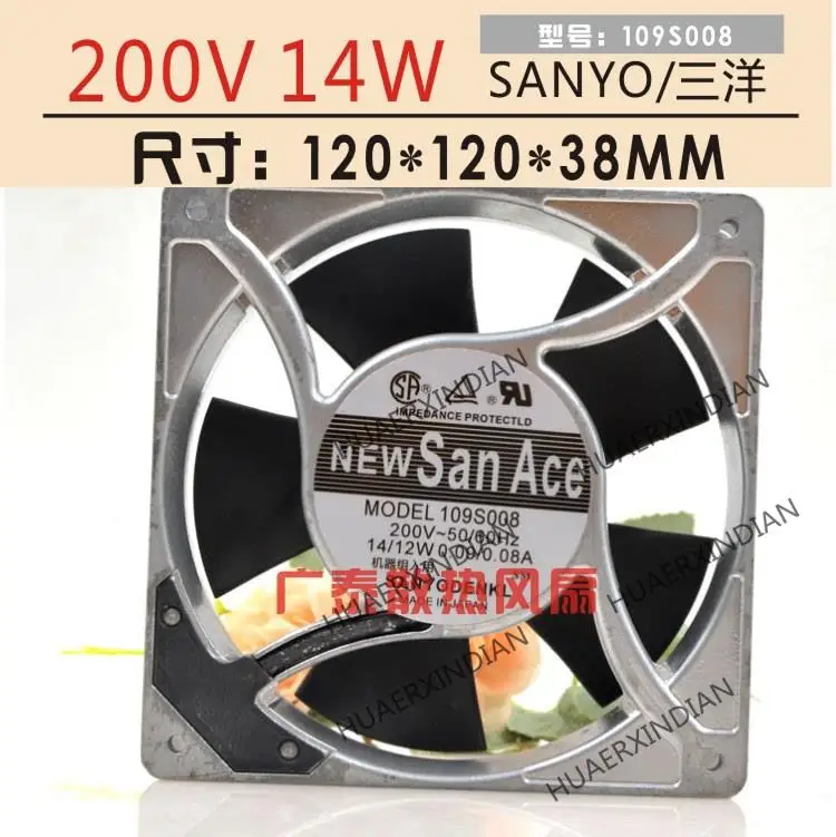 

109s008 200 в 14/12 Вт оригинальный японский 120*120*38 в алюминиевой раме комплект охлаждающего вентилятора переменного тока в сборе