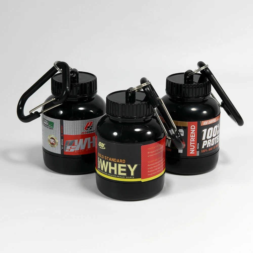 

Portable Protein Powder Bottle With Whey Keychain Health Funnel Medicine Box Small Water Cup Outdoor camping Container