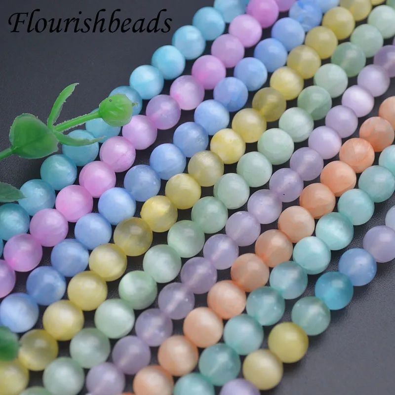 

1 Strands 6mm/8mm High Quality Multi Color Selenite Round Stone Beads for Jewelry Making Bracelet Necklace