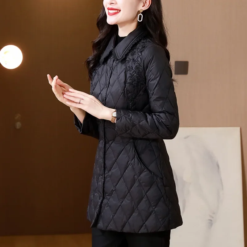 Высококачественное возрастное хлопковое пальто для мам среднего возраста в