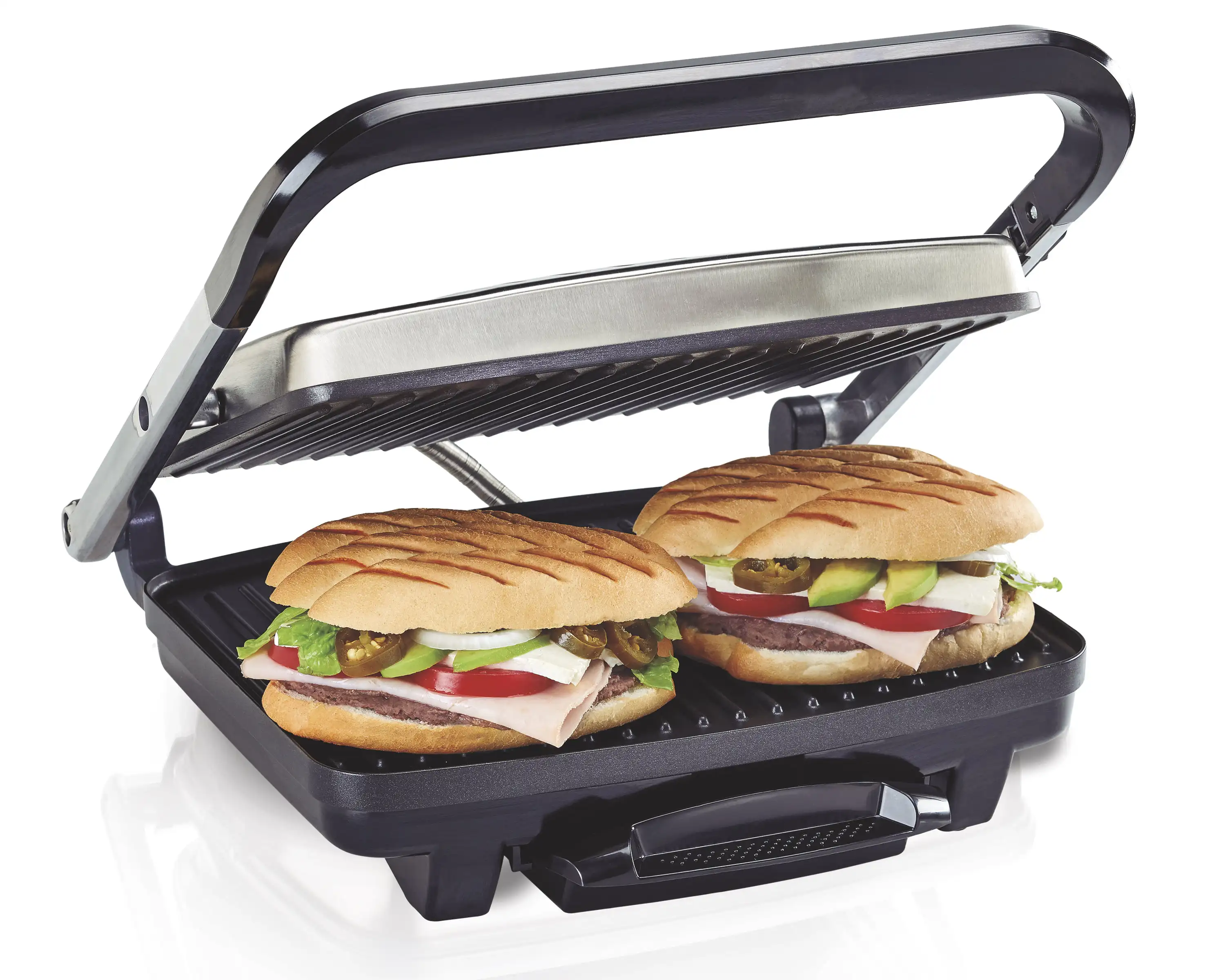 

Panini Press Indoor Grill free shipping Griddle hot sandwiches