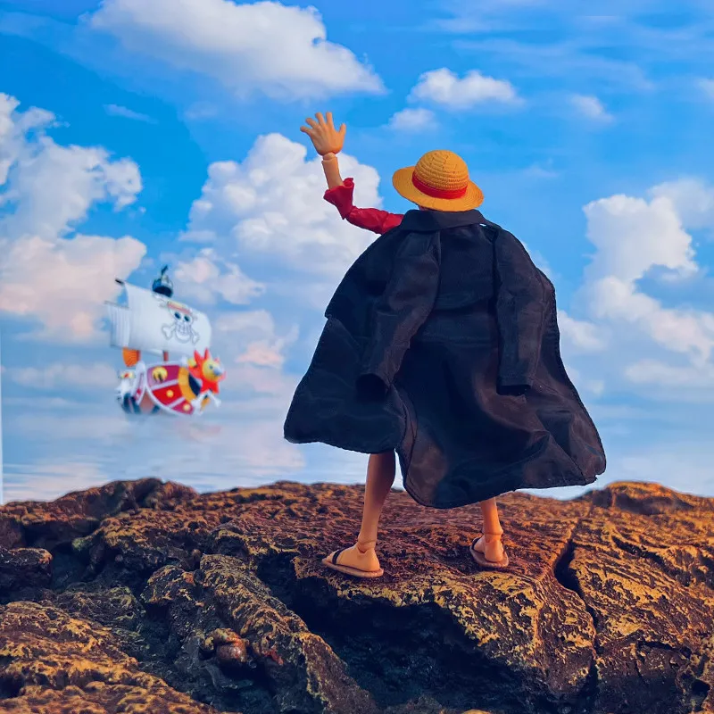 Фото В наличии: Тканевая черная накидка/плащ Шанги Монки Д. Луффи для SHF One Piece Four Emperors, черный наряд, аксессуар, подарок, игрушка №4