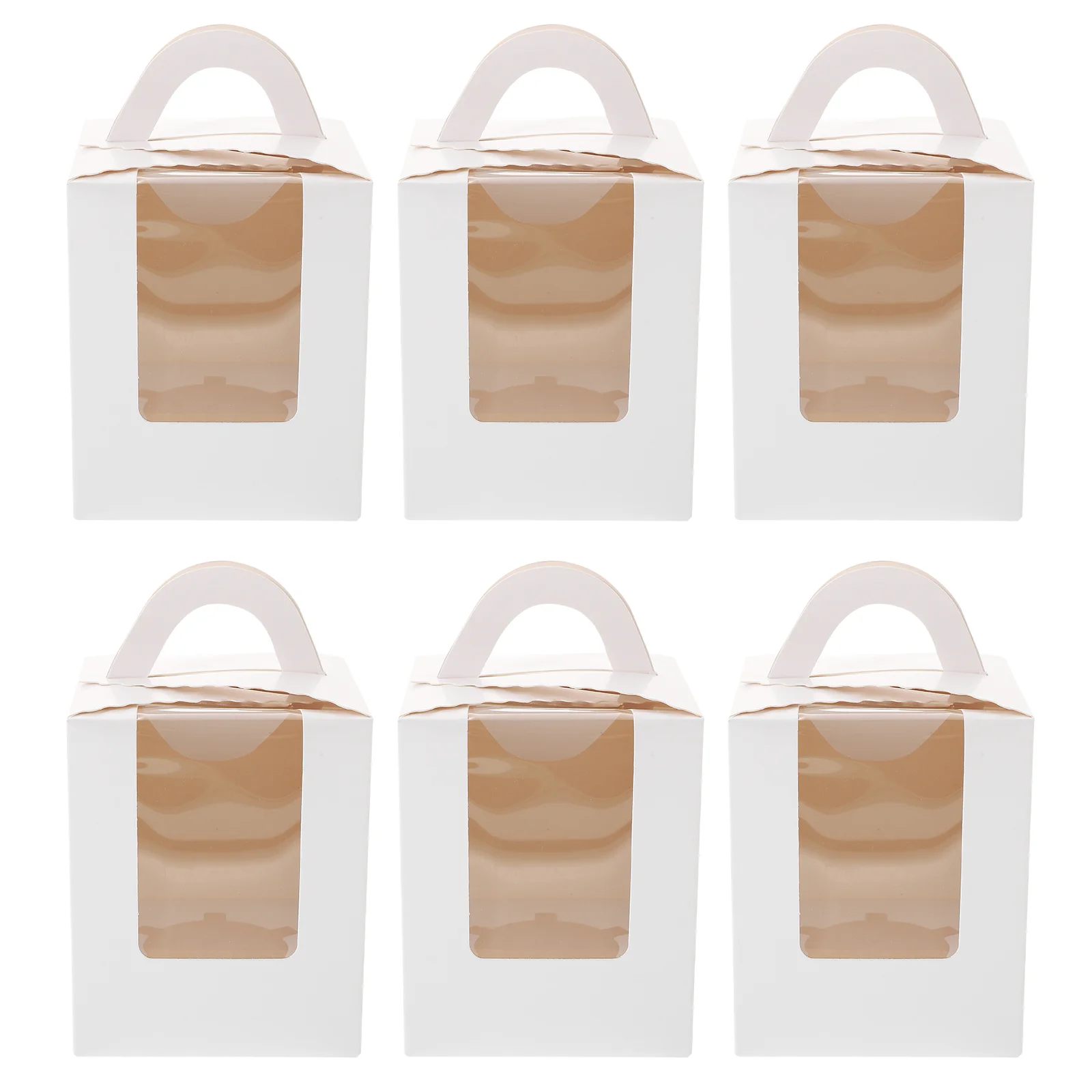 

20 Pcs Potable Cupcake Boxes with Handle Egg Tart Pudding Packing Boxes