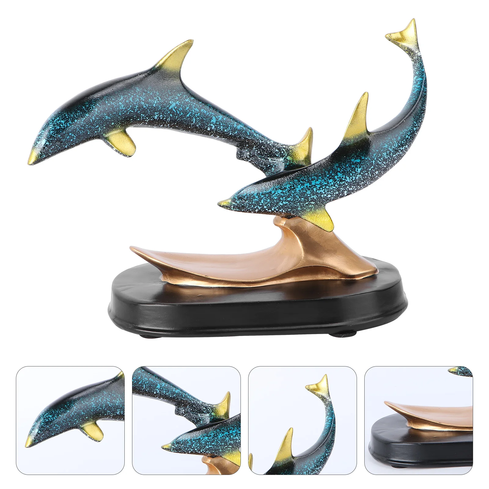 

Dolphin Animal Figurinesstatue Figurine Home Sculpture Decorationssea Decor Couple Resin Gifts Miniature Animalsornaments