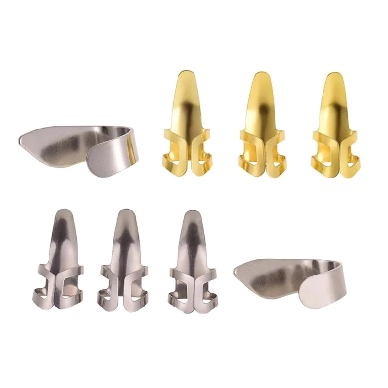 

Stainless Steel Finger Picks Set 4 Pieces/set Thumb Picks Banjo Picks for Acoustic Guitar Banjo Harp Other Instruments
