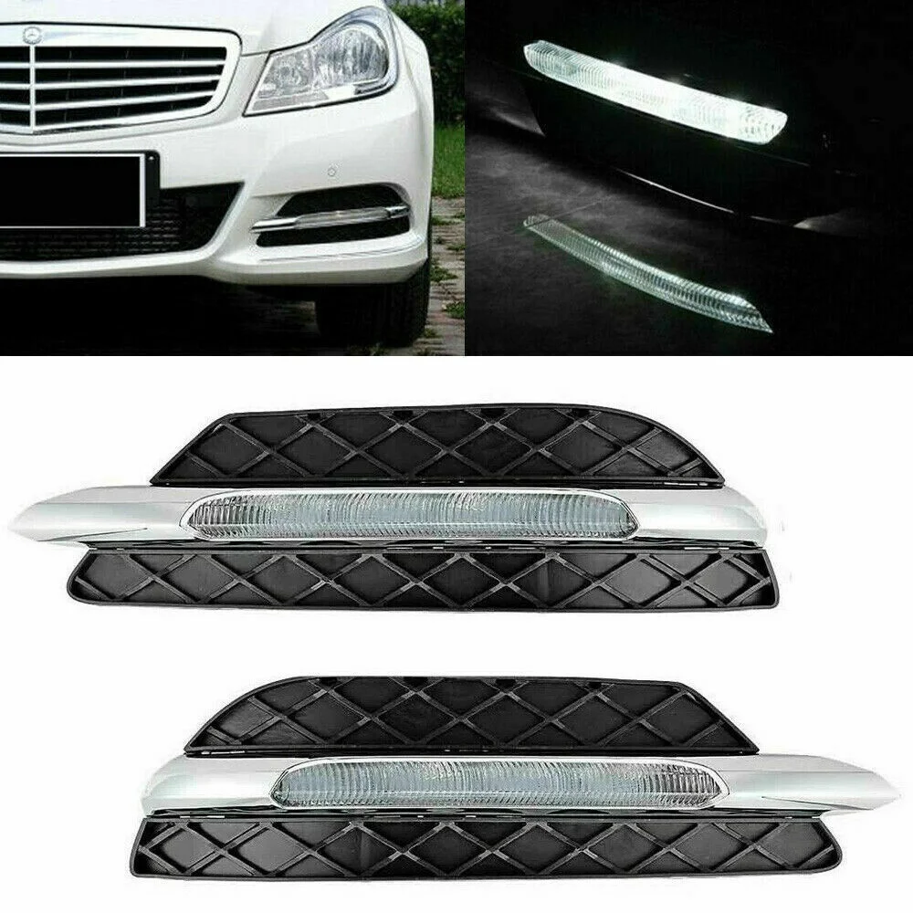 1 пара автомобильный передний бампер Гриль дневные ходовые огсветильник