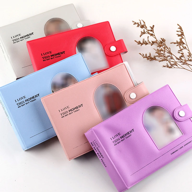 

64 Pockets 3inch Cartoon Photo Album Collection Book Star Chasing Album Korean Idol Pictures Storage Photocard With Snap Botton