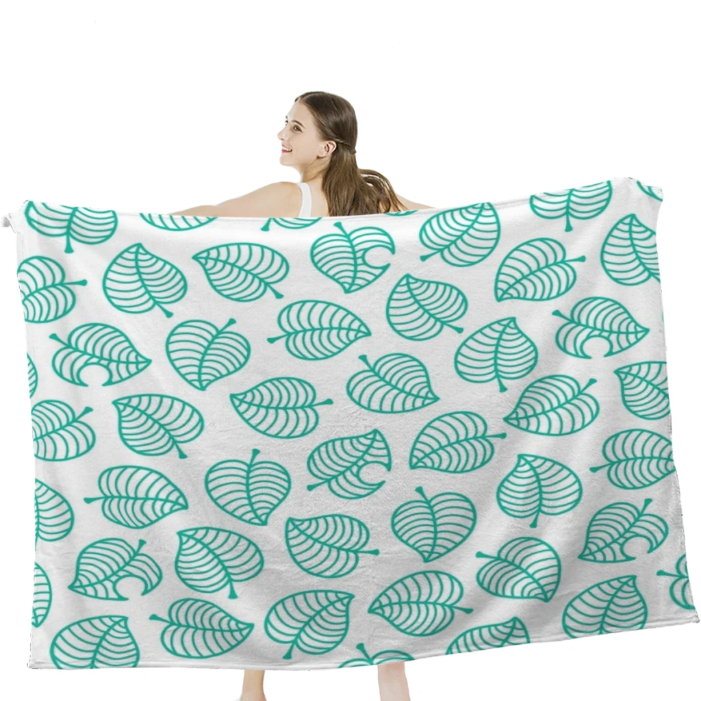 

Tanuki Leaf Throw Blanket Airplane Travel Decoration Soft Warm Bedspread
