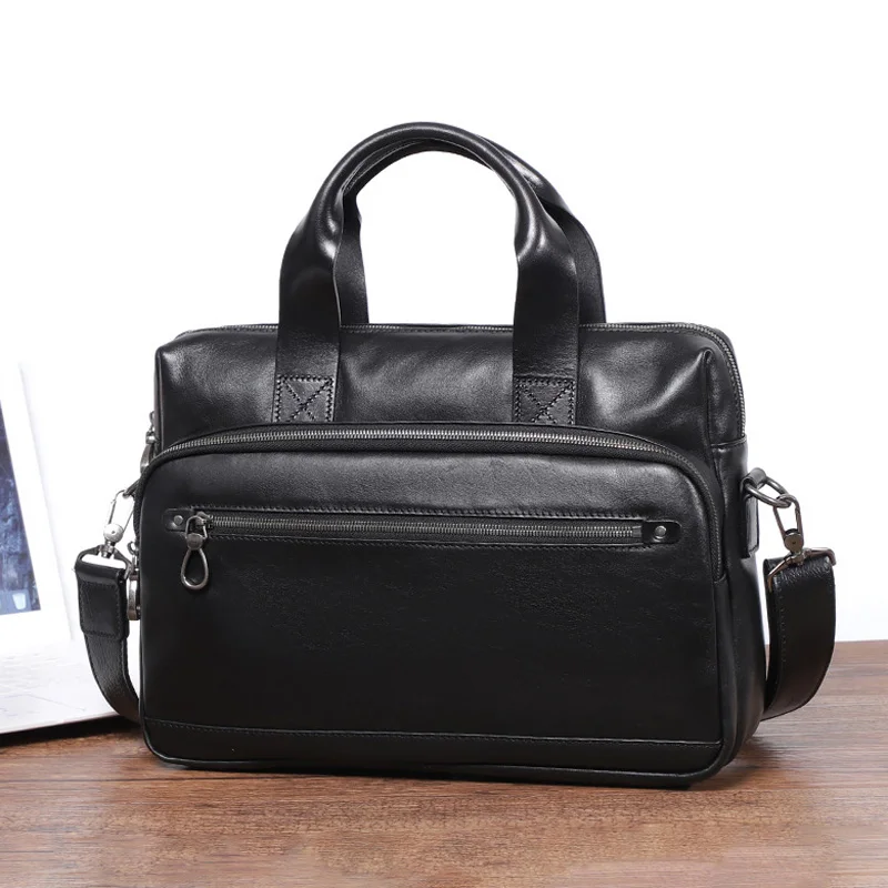 

Портфель AETOO мужской из воловьей кожи, саквояж для компьютера, повседневный чемоданчик на одно плечо в деловом стиле ретро