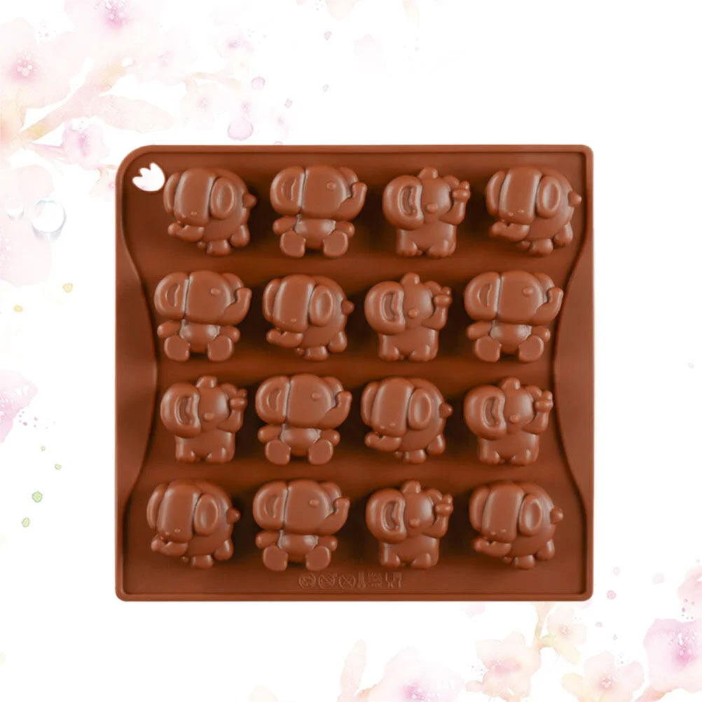 

Elephant Chocolate Cookies Cube Silicone Mold DIY Chocolate Mold 16 Cartoon Elephant Mold Kitchen Tool (Coffee)