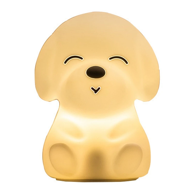 

HOT SALE LED Night Light Contact Sensor Remote Control Seven-Color Dimmable USB Rechargeable Silicone Dog Light
