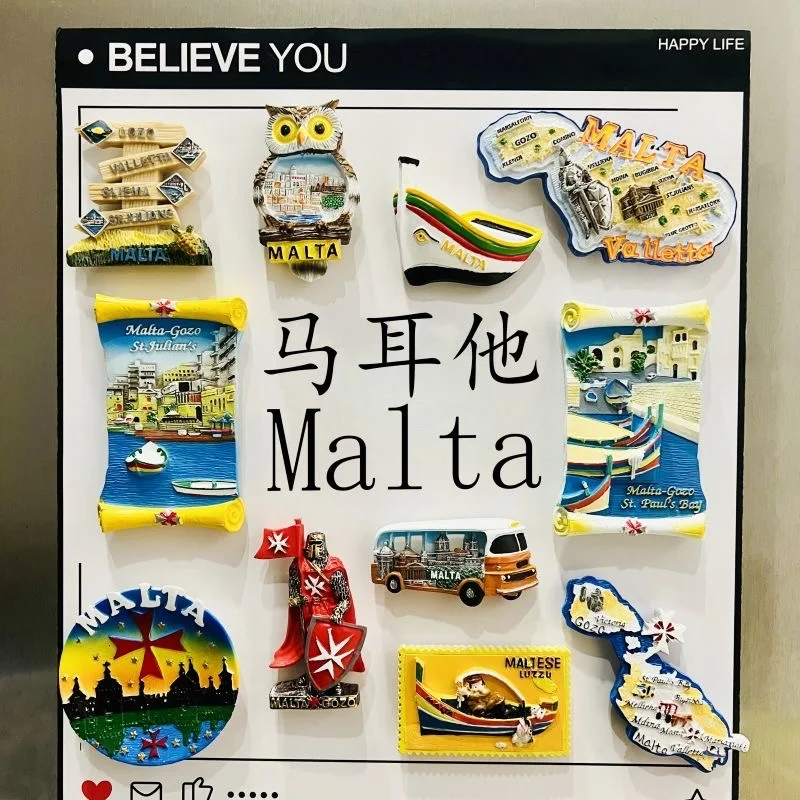 Фото Malta 3D магниты на холодильник туризм сувенир смолы магниты на холодильник коллекция наклеек ремесленные подарочные украшения статьи №1