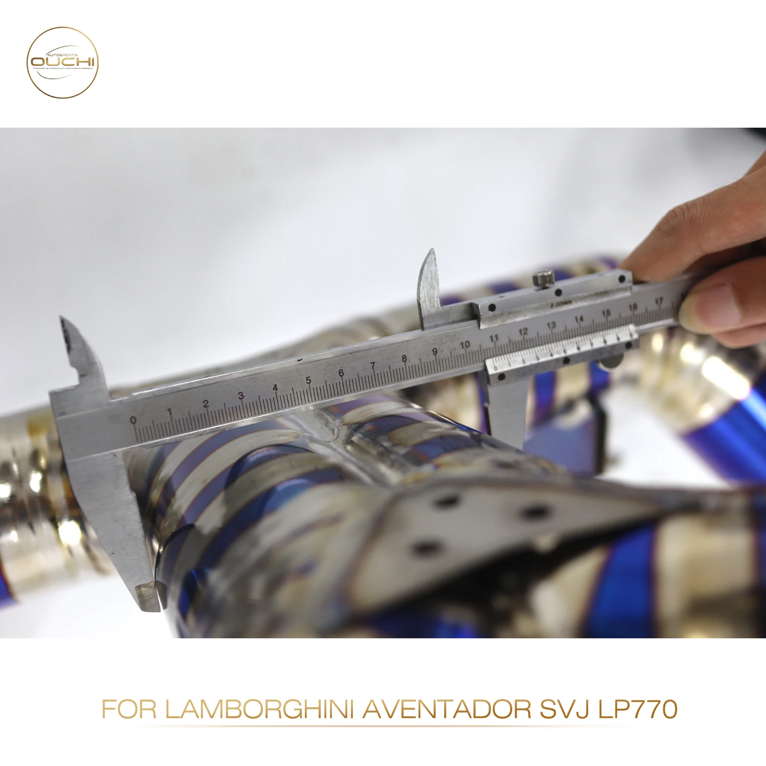 Выхлопная труба OUCHI из титанового сплава для Lamborghini чёрного диска SVJ LP770-4 2018-2021 6.5L