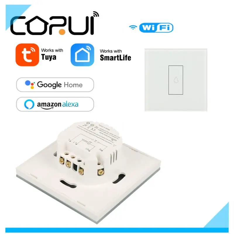 

Умный водонагреватель CORUI TUYA 20A с Wi-Fi, сенсорный настенный выключатель с таймером и дистанционным управлением, работает с Google Home и Alexa