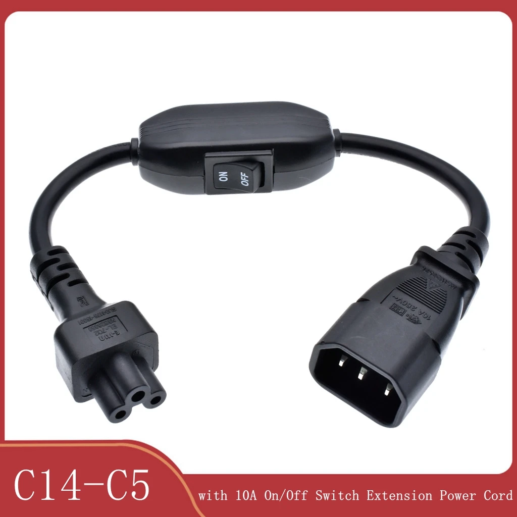 Кабель-адаптер питания IEC 320 C5 «Мама»-C14 «папа» с 10 А, вкл/выкл, Fr PDU UPS, удлинитель C14-C5, кабель питания 30 см