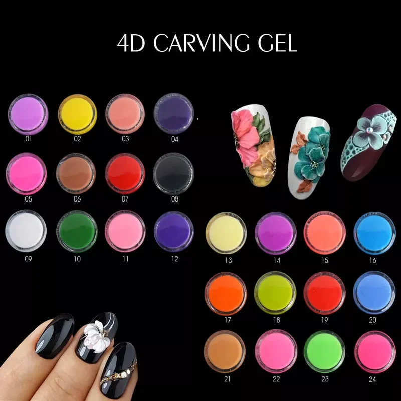 

24 Colors Modeling Gel Nail Polish Art Design 3D UV Gelpolish Professional Nail Painting Sculpture Gel Varnish