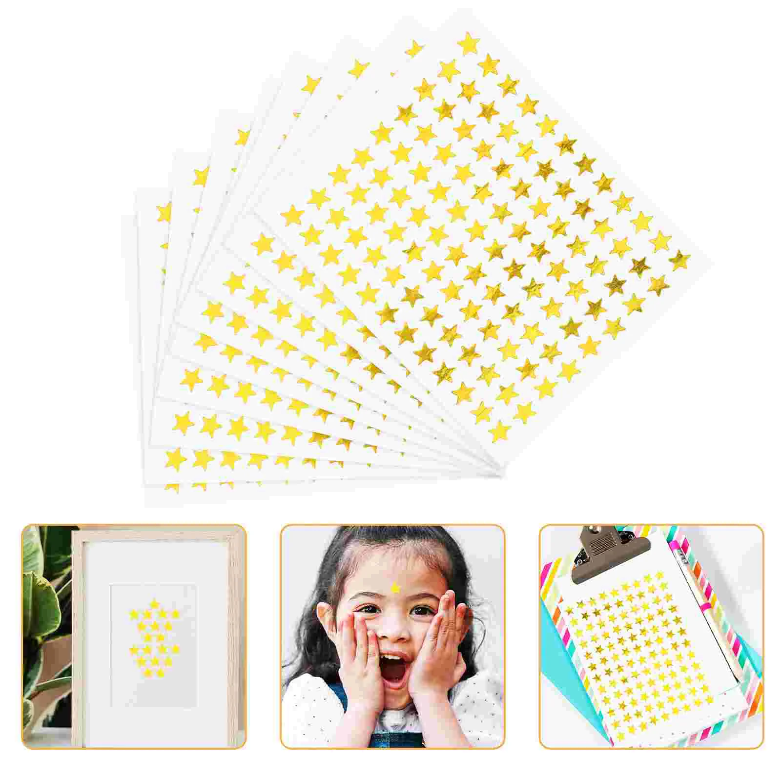 

100 Sheets Star Stickers Self-adhesive Decals Label Inspirational Encouraging Motivational Pentagram Chart