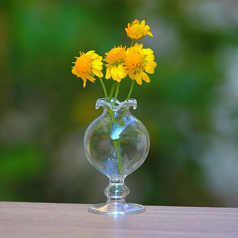 

1:12 Dollhouse Miniature Glass Vase Flowerpot Model Toy Simulation Glass Vase DIY Furniture Toys Dollhouse Kids Pretend to Play