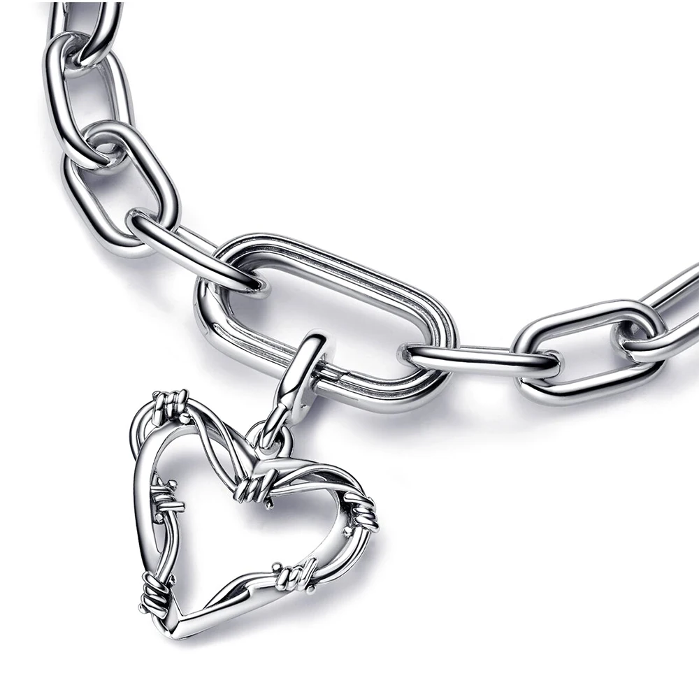 Breloques médaillon coeur en argent 925 pour bracelet Pandora original, perles, fil plus proche, bricolage, accessoires exécutifs, cadeau pour femme