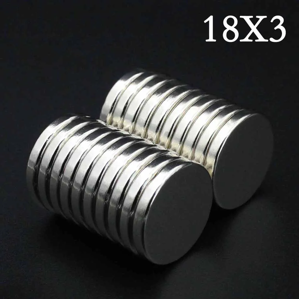 

10/20/30/40/50 Pcs 18x3 Neodymium Magnet 18mm x 3mm N35 NdFeB Round Super Powerful Strong Permanent Magnetic imanes Disc 18*3