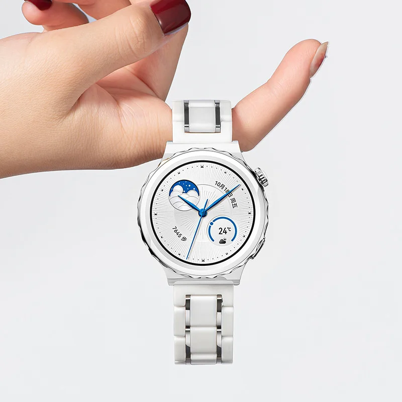

White Women's New Watch Band For Amazfit GTS 2 2e/2 Mini 3 4/GTR 42mm Bip S Lite/U Pro Zepp E Circle 20mm CeramiC Strap