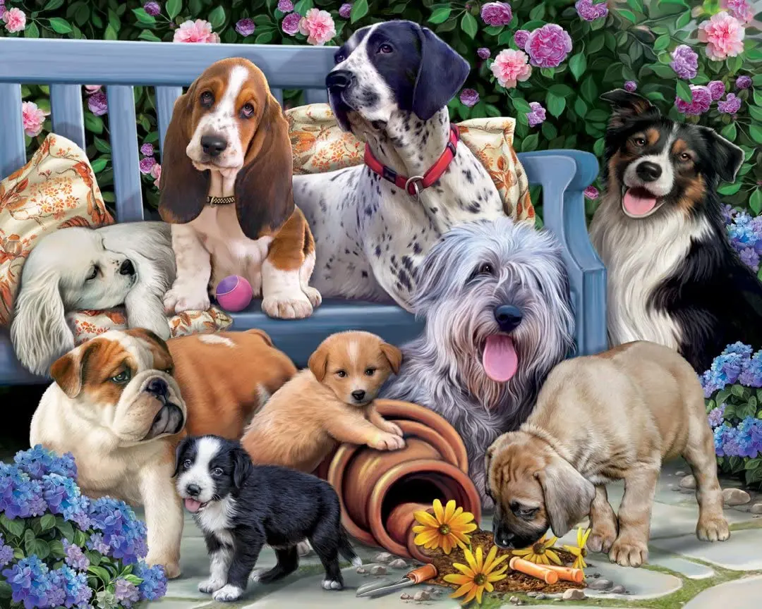 Dogs on a Bench educational toys 3d puzzle for adults baby jigsaw puzzle