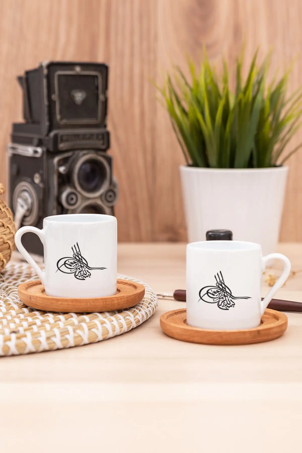 

Amazing Turkish Greek Arabic Coffee & Espresso Cup Set Ottoman Tujraki White English Coffee Cup Set - 2