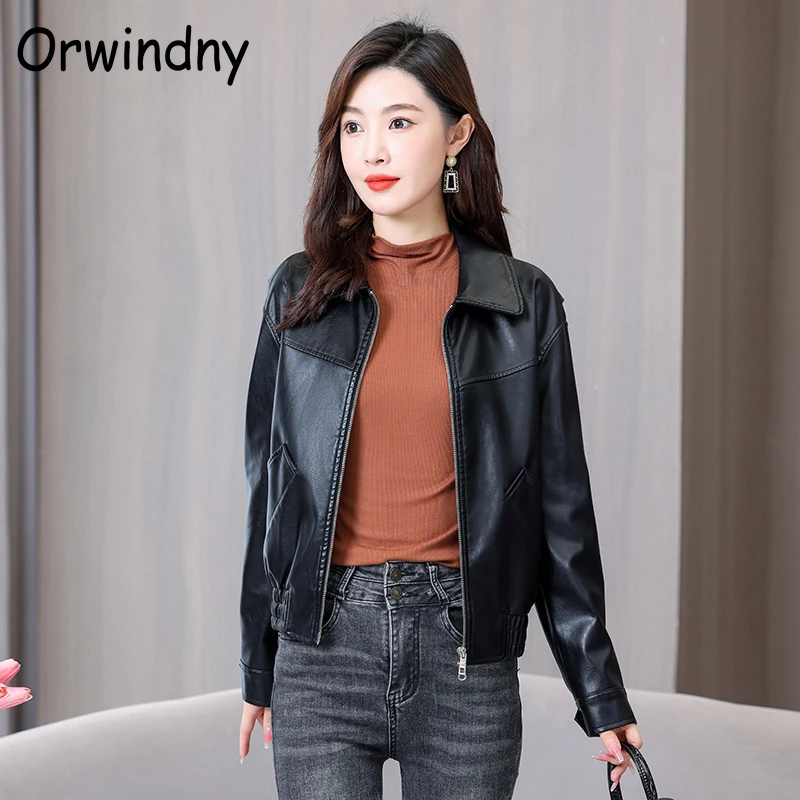 Весенние женские куртки элегантное модное кожаное пальто замшевая однотонная