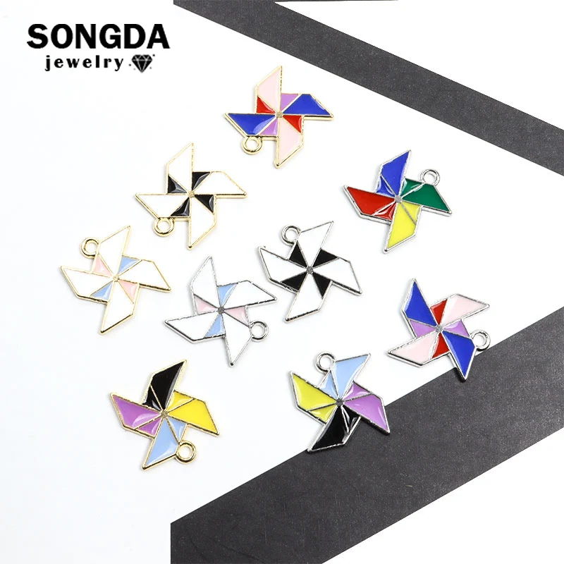 

Cartoon Enamel Mini Windmill Charms Alloy DIY Creative Jewelry Findings Making Accessories Earrings Pendants Necklaces Handmade