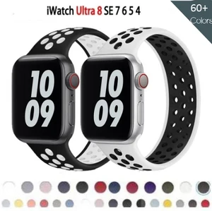 Ремешок силиконовый спортивный для Apple Watch Ultra band, браслет для iWatch Series 9 8 7 6 5 SE, 49 мм 38 мм 42 мм 41 мм 45 мм 40 мм 44 м