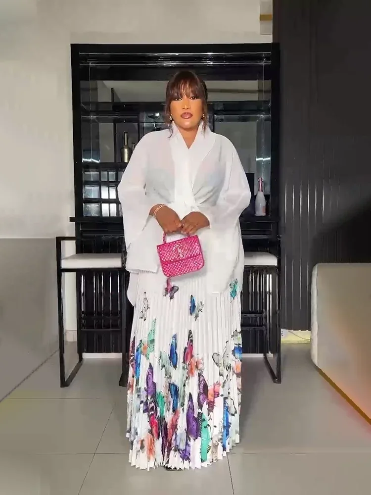 ANLAN Новая зимняя плиссированная юбка со складками однотонный топ с рукавами