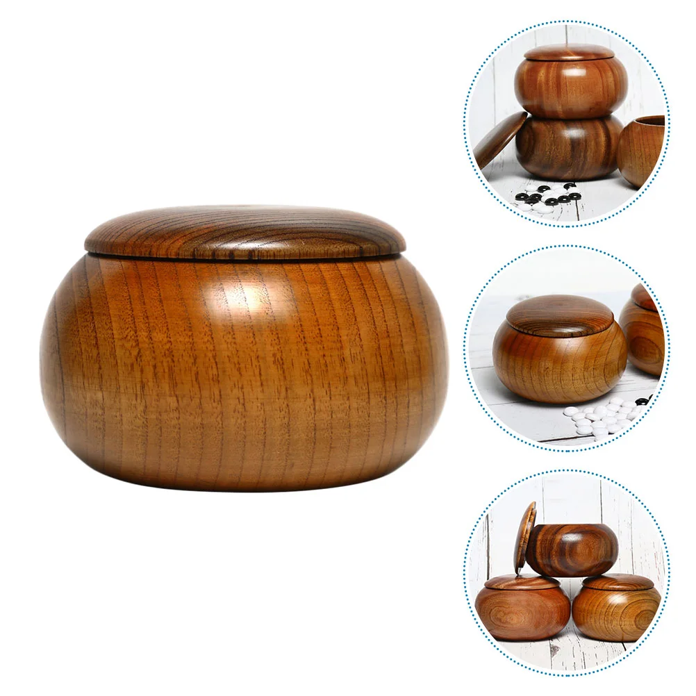 

Jujube Wooden Go Chess Game Stones Storage Can Weiqi Pieces Go Bowl Box Tank Jar For Playhouse Home