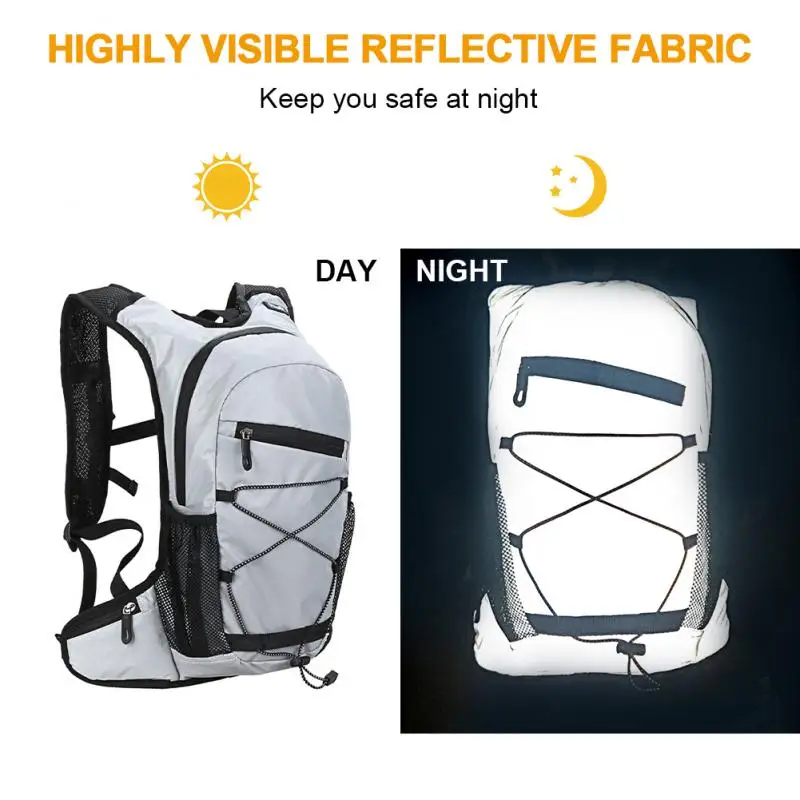 

12L Bicycle Bags With Water Bag Reflective Cycling Backpack Motorcycle Hydration Bag Hiking Running Panniers Outdoor Backpacks