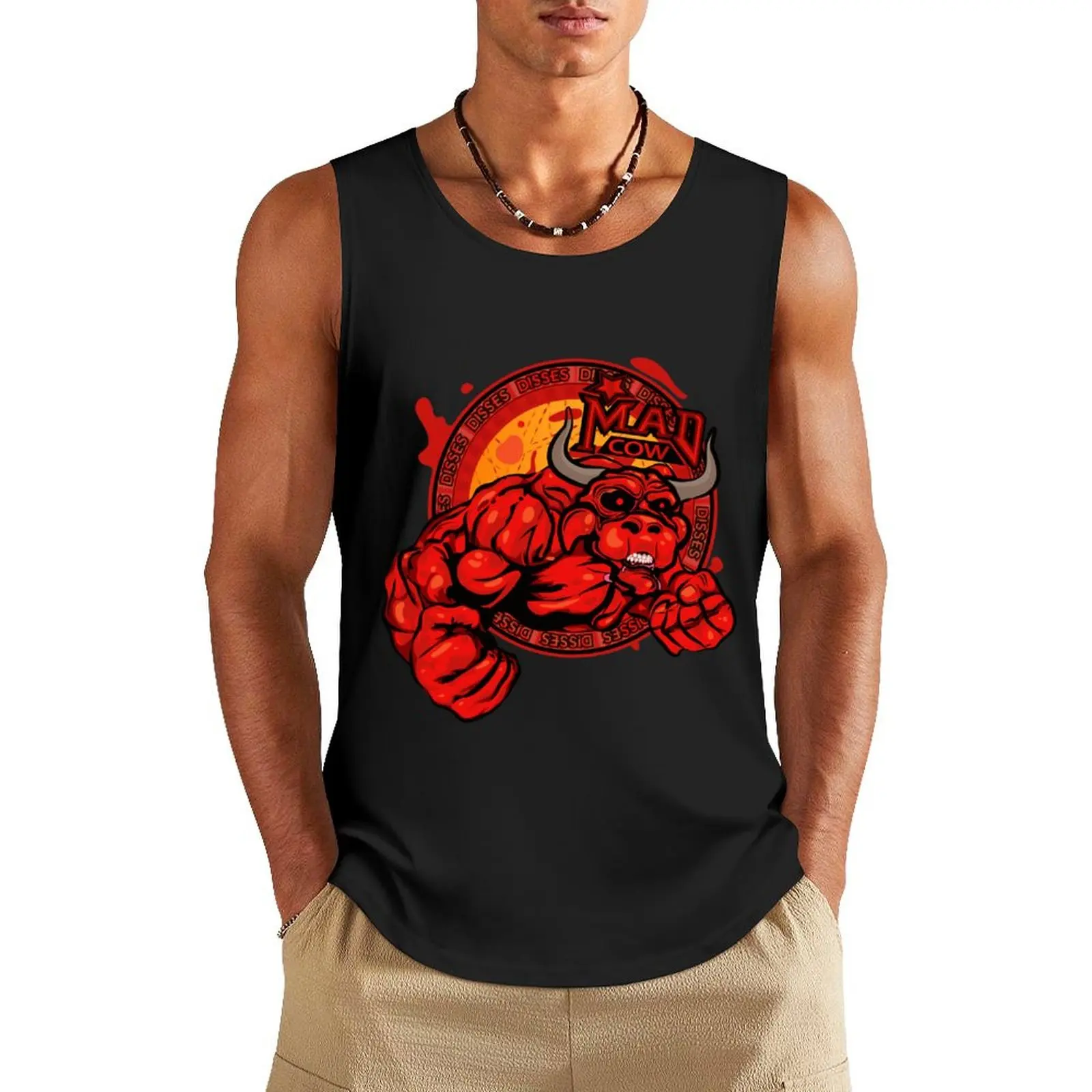 Mad Cow Disses Tank Top Мужская спортивная футболка синглеты для мужчин