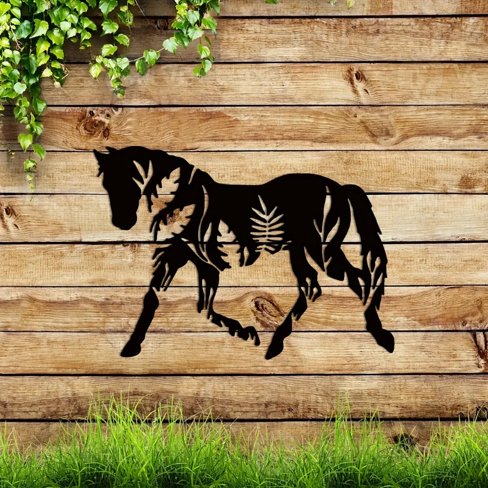 Металлическая Настенная Художественная Лошадь Украшение С Цветочным Рисунком