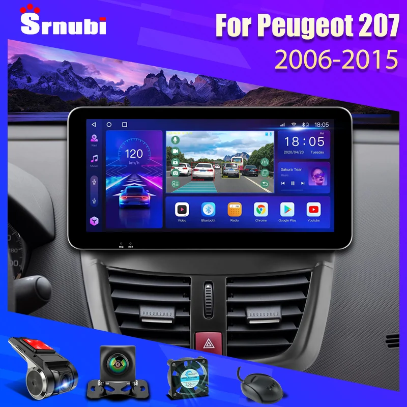 

Srnubi 10.3" Newest Android 11 Car Radio For Peugeot 207 2006-2015 2Din Multimedia Player Navigation QLED Screen Carplay Stereo