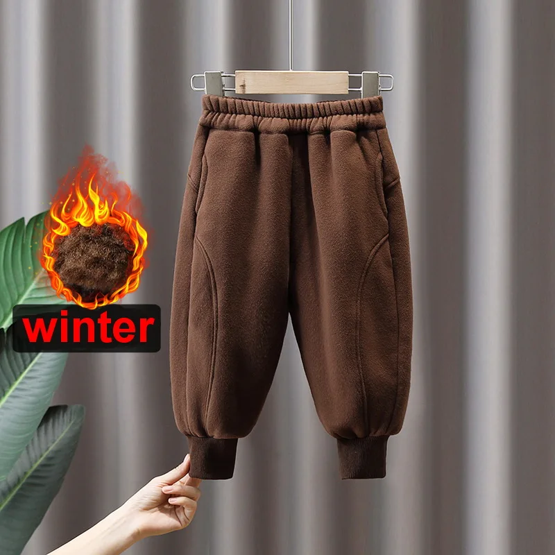 

Boys Pants Fashion Thicken Warm Sport Casual Pants Winter Teenage Cotton Sweatpants Boy Harem Pants Kids Plus Velvet Trousers
