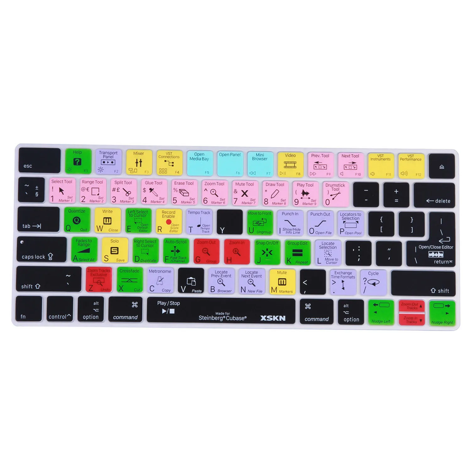 XSKN Steinberg Cubase быстрая клавиатура, чехол для клавиатуры Apple Magic Keyboard, дизайн США и ЕС, силиконовый чехол для клавиатуры