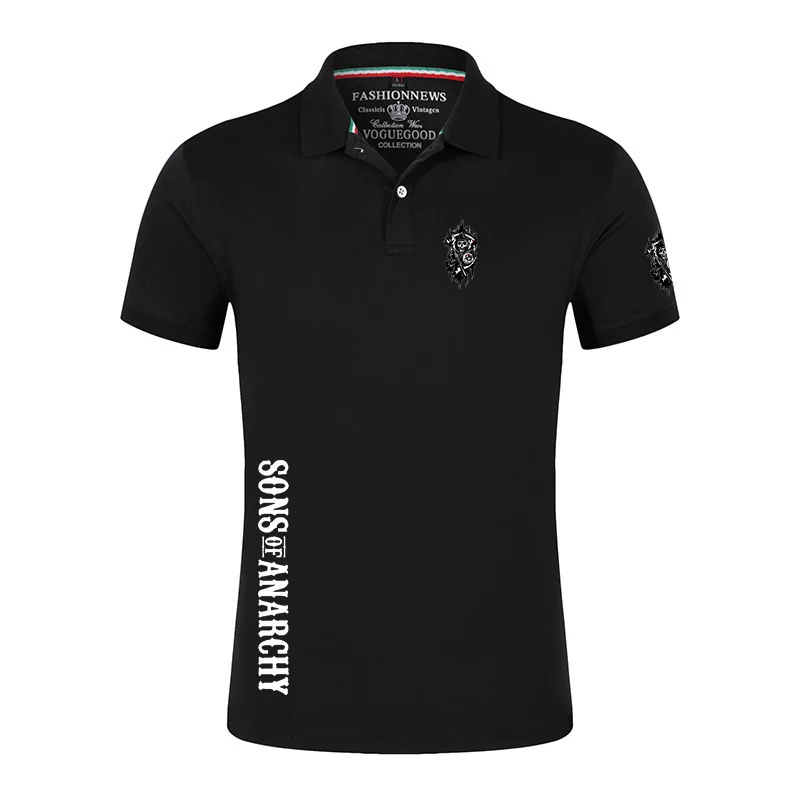 

Мужская Летняя Повседневная рубашка-поло с отложным воротником и принтом, 2022