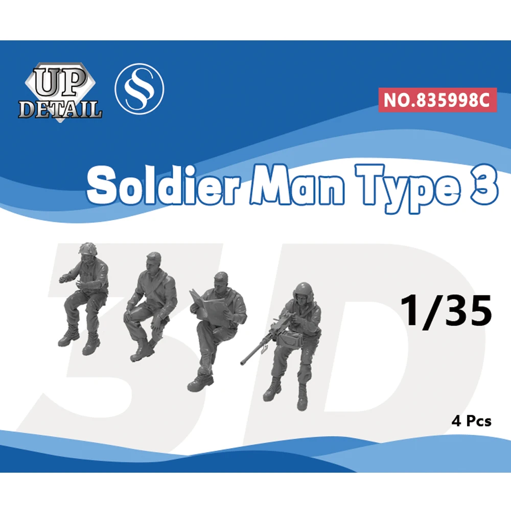 

SSMODEL 835998C 1/35 Detail Up Soldier Man Type 3 4pcs