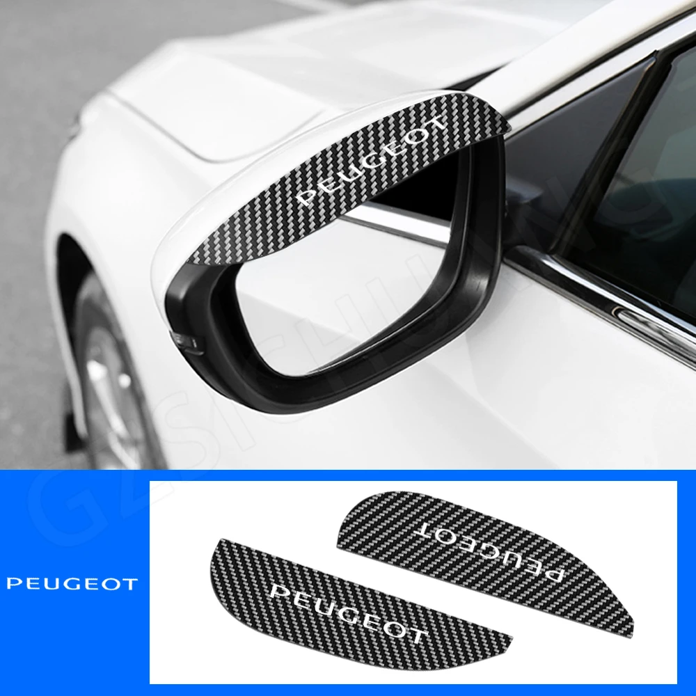 

2Pcs Car Accessories Rearview Mirror Rain Eyebrow Shield Cover For Peugeot 207 208 2008 307 308 3008 407 408 508 5008 4008 GT