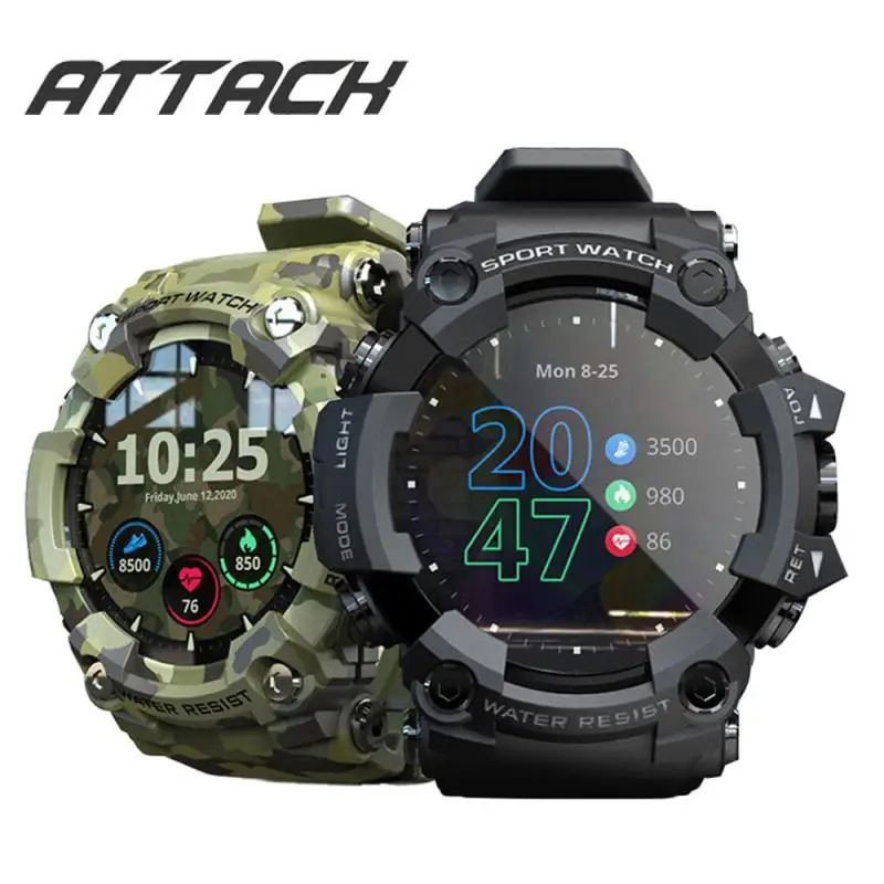 

ATTACK Outdoor Smart Watch Men Full Touch Fitness Smartwatch Watches Tracker Heart Rate Monitor Remote photo Watches Waterproof