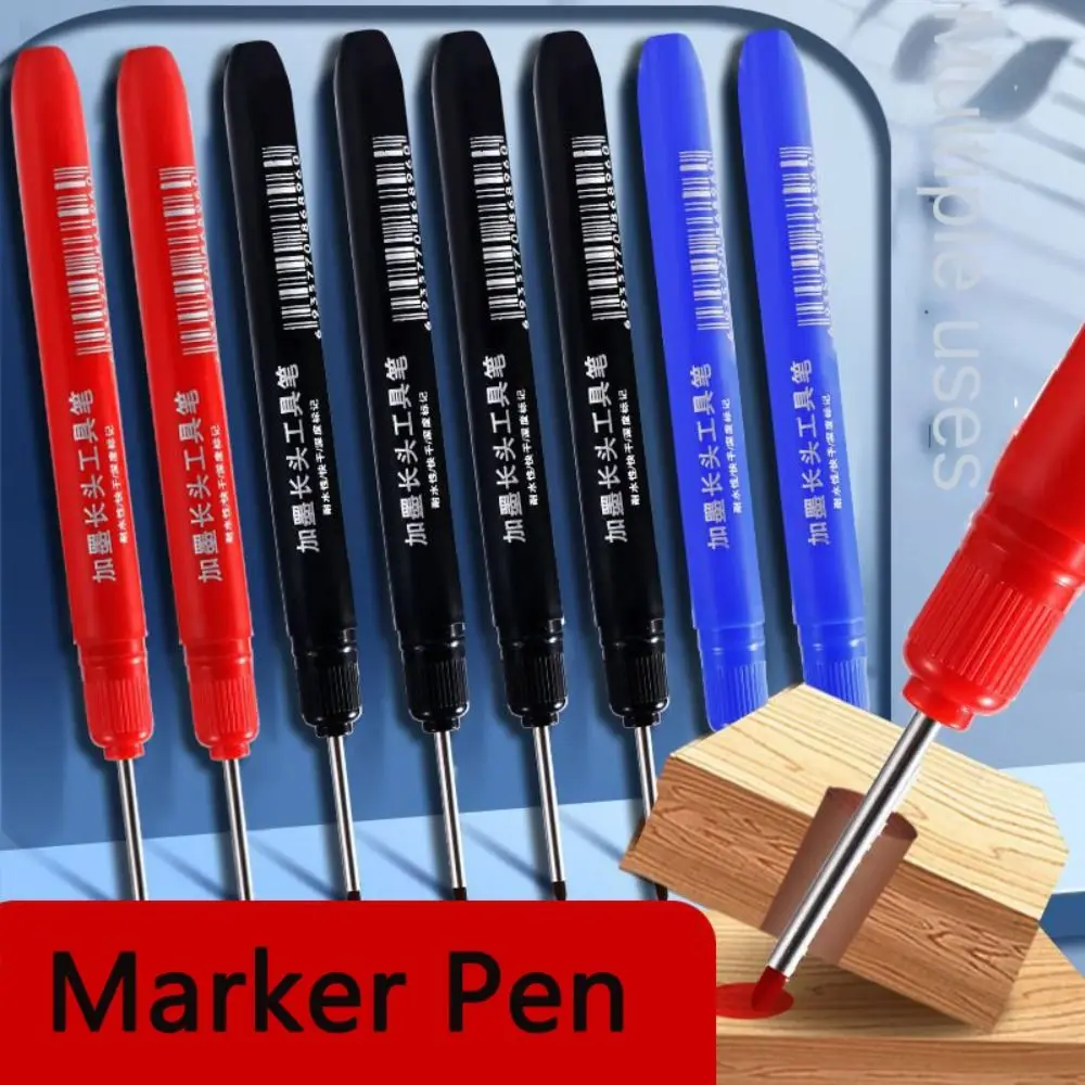 Convenient Craftwork Woodworking Decor Multi-purpose Mark Tool Deep Hole Marker Pens Carpenter Pen Long Head Markers