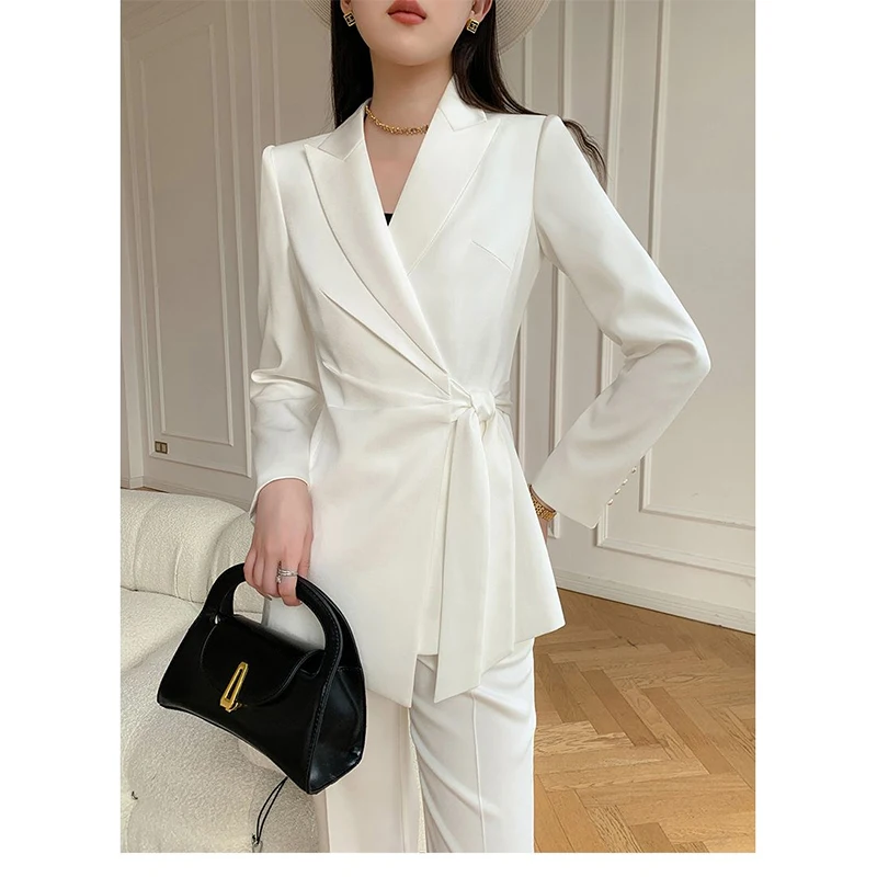 Женский Повседневный офисный комплект из двух предметов элегантный облегающий