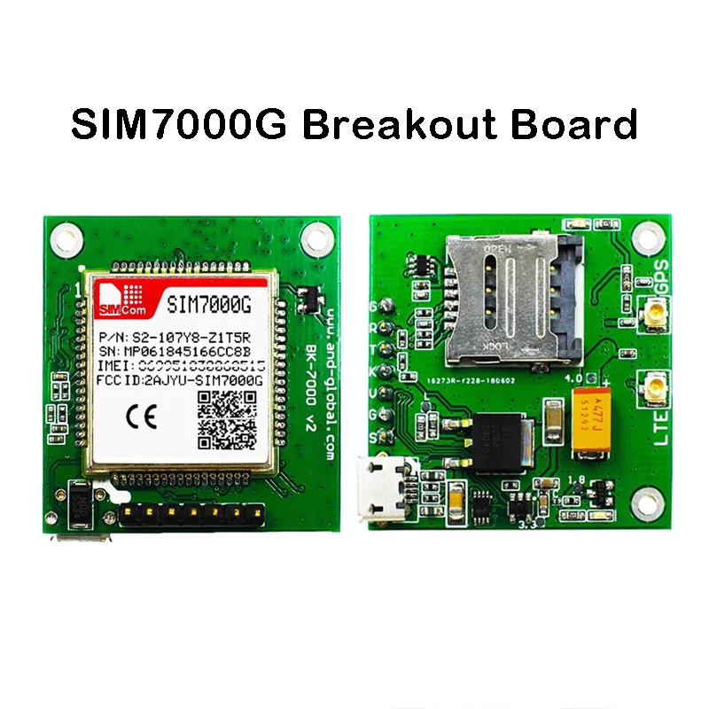 SIMCOM SIM7000G коммутационная плата Global Band NB-IoT модуль LCC type LTE CAT-M1(eMTC), конкурентоспособный с SIM900 и SIM800F