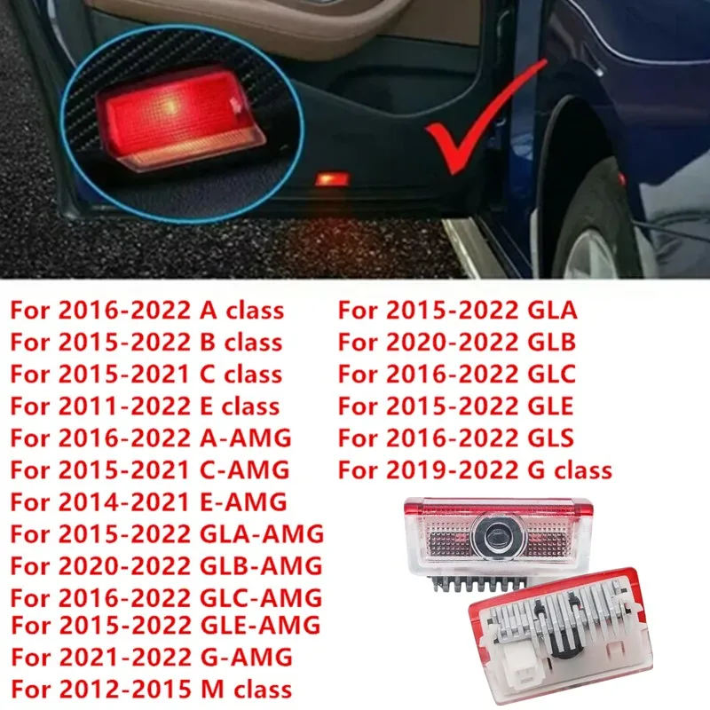 

Mercedes Benz E GLC GLA GLB GLE C A Class Светодиодная Подсветка Двери Автомобиля Стильный Логотип Приветственный Свет ABS + ...