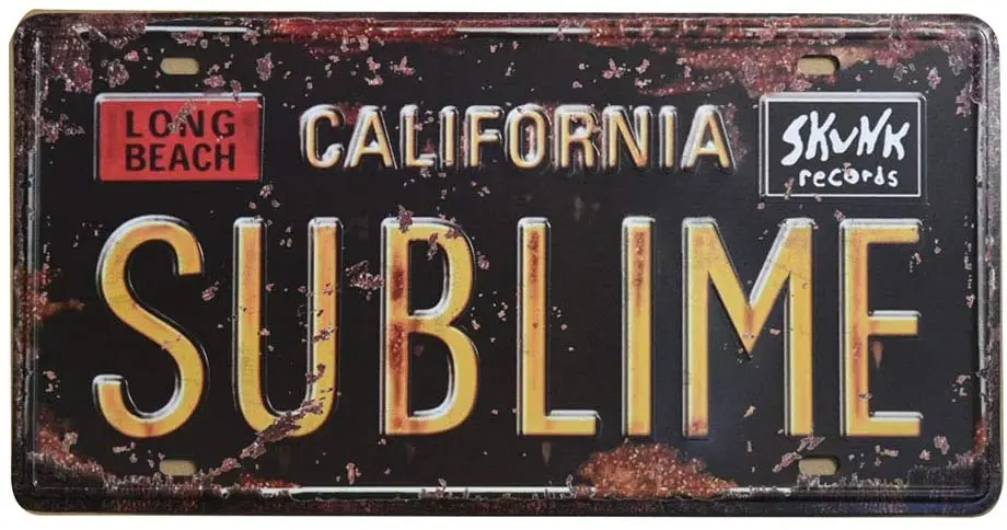 

Embossed Retro Vintage License Plate, US States Historical Tin Sign, Auto Number Tags, 6" X 12"/15x30cm (CA Sublime)