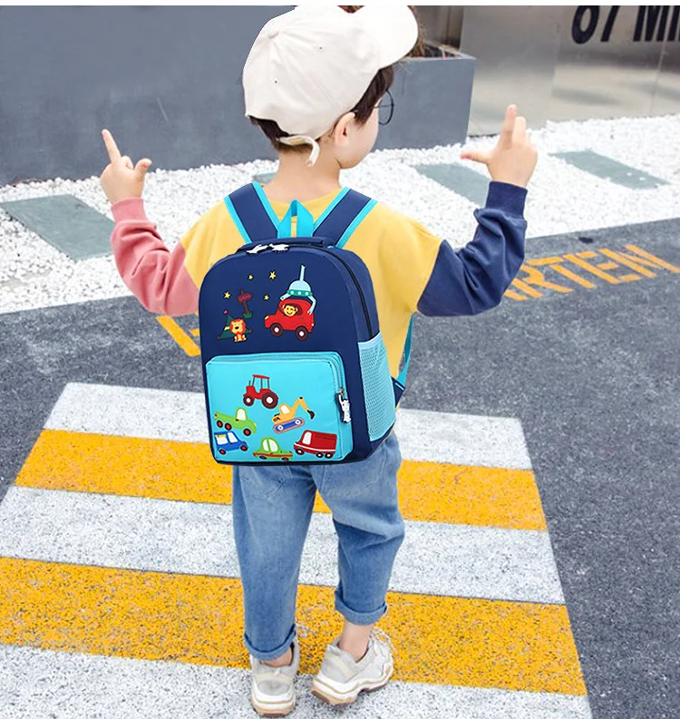 2023 New Fashion Cute Cartoon Animals Toy Car Children's Schoolbag for Kindergarten Boys and Girls Load Reduction Backpacks