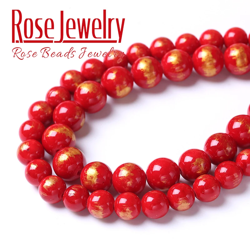 Natural Red Lapis Lazuli Jades Stone Beads For Jewelry Making Round Loose DIY Bracelet Necklace Accessories 4 6 8 10mm 15" |