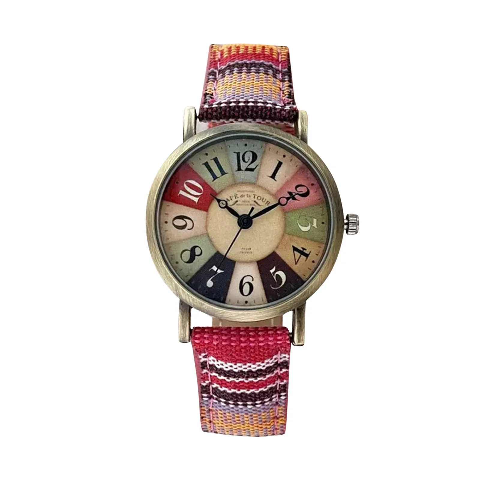 New fashion women's watch with multi-color rainbow pattern men's hand strap watch for women enlarge